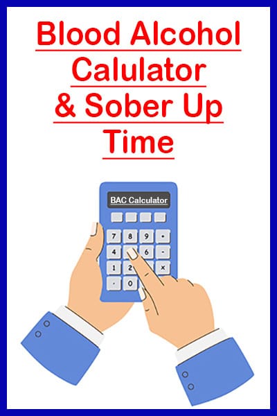 blood alcohol calculator and sober up time man's hand on calculator