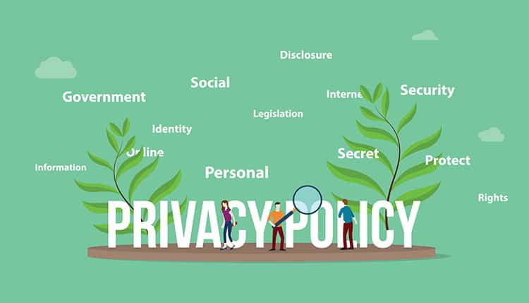 privacy policy word composite