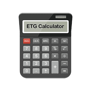 gray etg calculator with title in the window