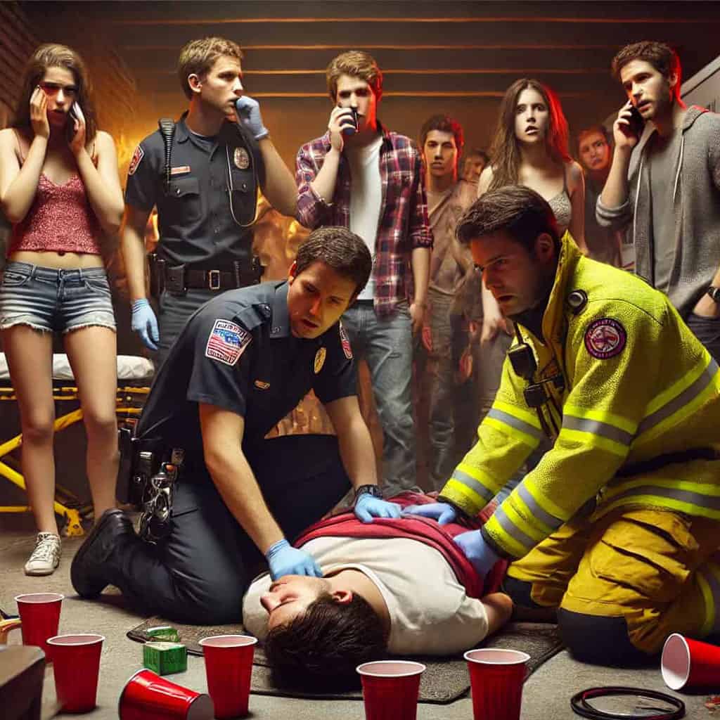 first responders treating overdose victim